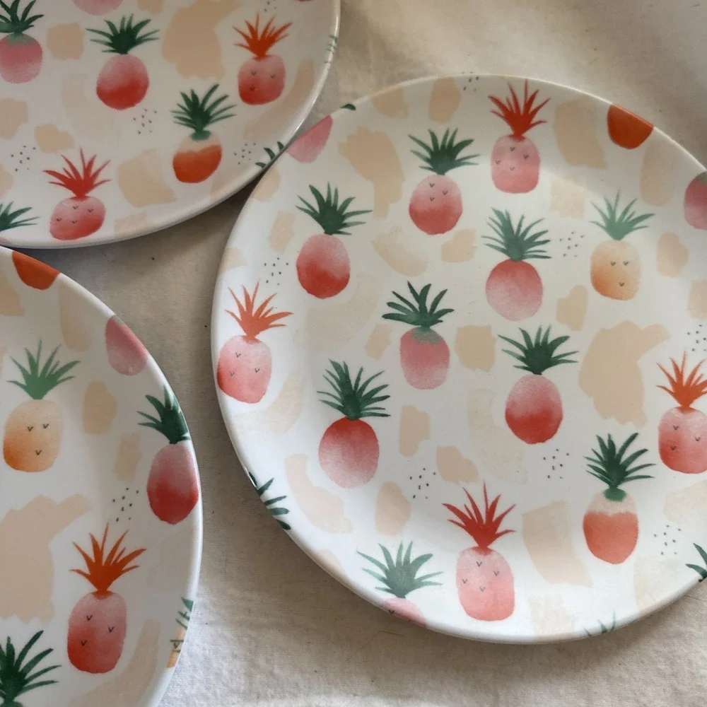 7 SIGRID OLSEN MELAMINE Tropical Island Pineapple Small Plate 7.75